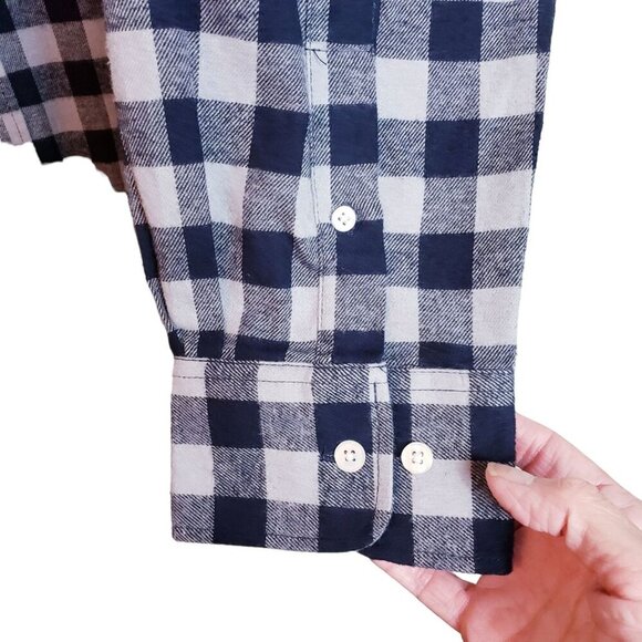 Voyage Mens Flannel Warm Button Up Shirt XL Blue Checked Classic Long Sleeve New - Picture 8 of 13